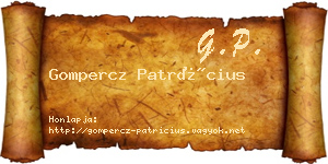 Gompercz Patrícius névjegykártya